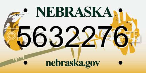 5632276 Nebraska License Plate