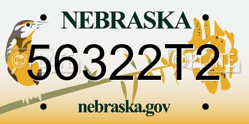56322T2 Nebraska License Plate