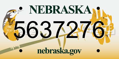 5637276 Nebraska License Plate