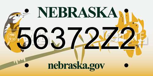 56372Z2 Nebraska License Plate