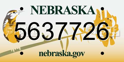 5637726 Nebraska License Plate