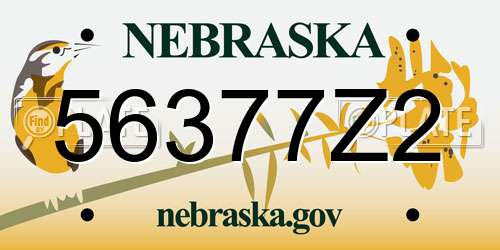 56377Z2 Nebraska License Plate