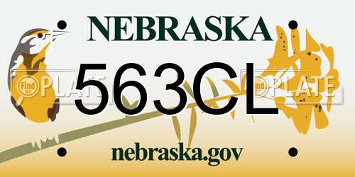 563CL Nebraska License Plate