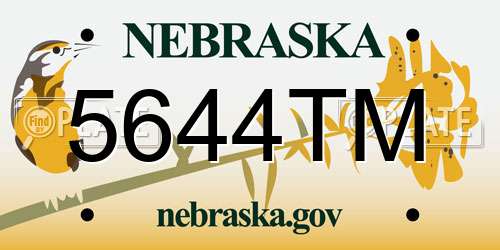 5644TM Nebraska License Plate