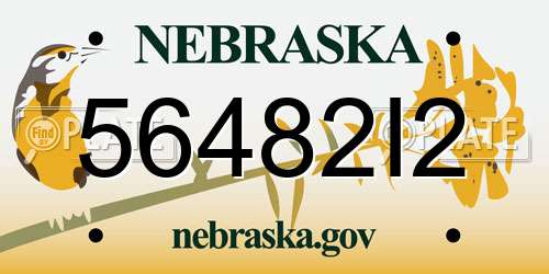 56482I2 Nebraska License Plate