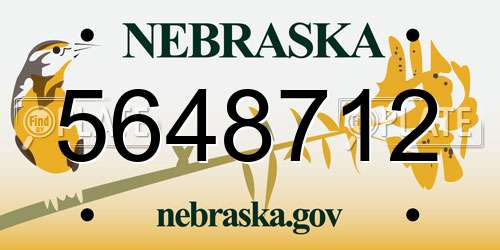 5648712 Nebraska License Plate
