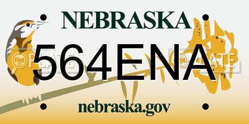 564ENA Nebraska License Plate