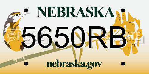 5650RB Nebraska License Plate