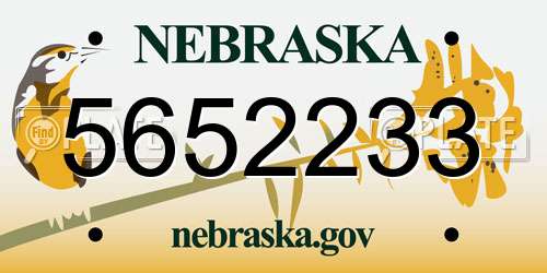 5652233 Nebraska License Plate