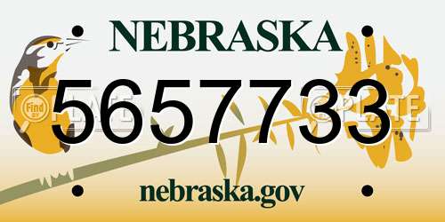 5657733 Nebraska License Plate
