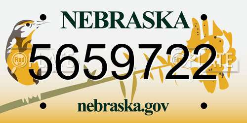 5659722 Nebraska License Plate