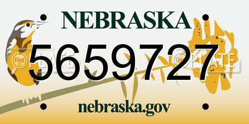 5659727 Nebraska License Plate