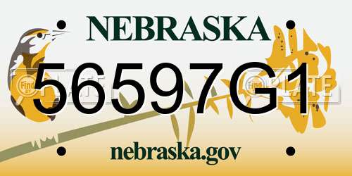 56597G1 Nebraska License Plate