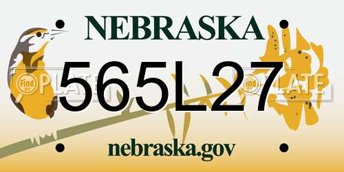 565L27 Nebraska License Plate