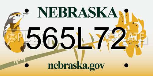 565L72 Nebraska License Plate