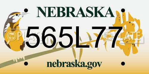565L77 Nebraska License Plate
