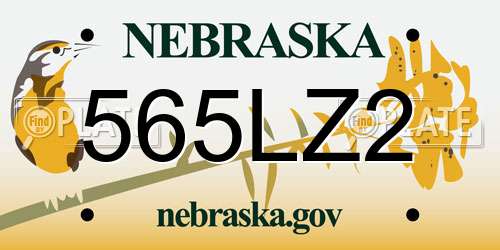 565LZ2 Nebraska License Plate