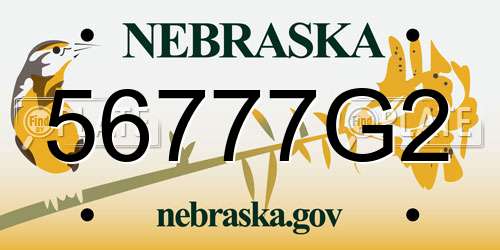56777G2 Nebraska License Plate
