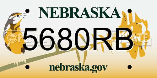 5680RB Nebraska License Plate