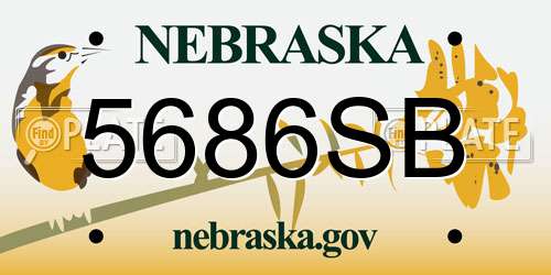 5686SB Nebraska License Plate