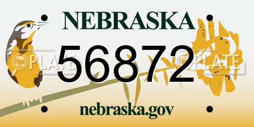 56872 Nebraska License Plate