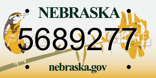 5689277 Nebraska License Plate