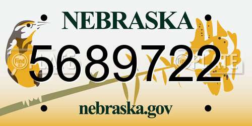 5689722 Nebraska License Plate
