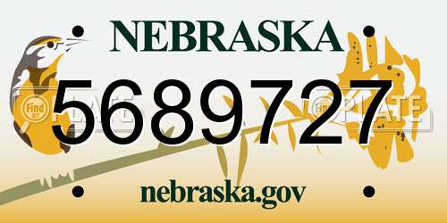 5689727 Nebraska License Plate