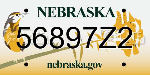 56897Z2 Nebraska License Plate