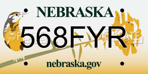 568FYR Nebraska License Plate