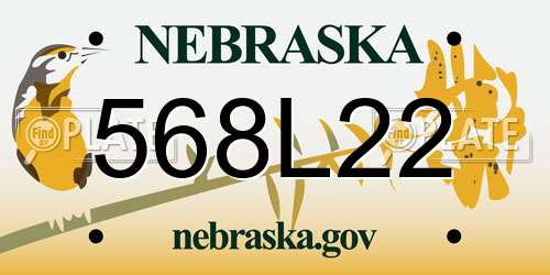 568L22 Nebraska License Plate