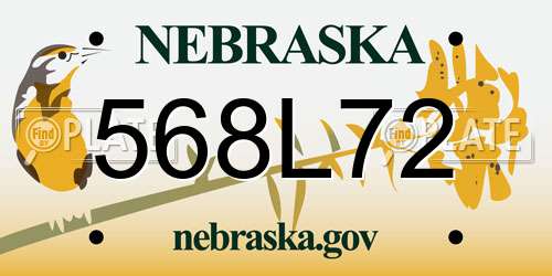 568L72 Nebraska License Plate