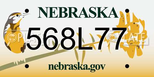 568L77 Nebraska License Plate