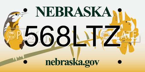 568LTZ Nebraska License Plate