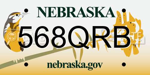 568QRB Nebraska License Plate