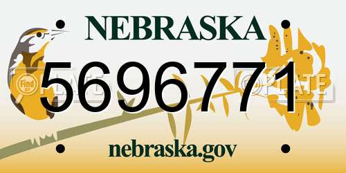 5696771 Nebraska License Plate