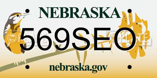569SEO Nebraska License Plate