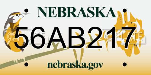 56AB217 Nebraska License Plate