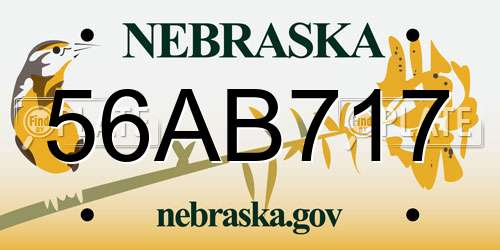56AB717 Nebraska License Plate