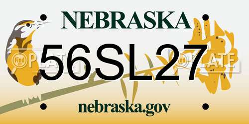 56SL27 Nebraska License Plate