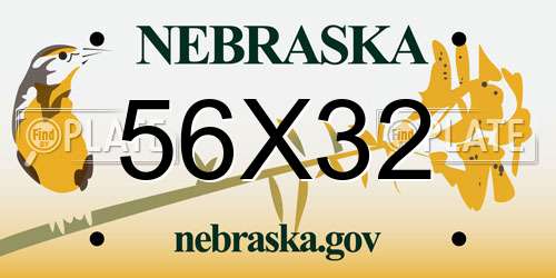 56X32 Nebraska License Plate