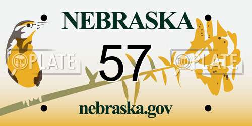 57 Nebraska License Plate