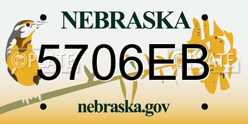 5706EB Nebraska License Plate