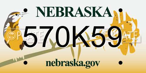 570K59 Nebraska License Plate