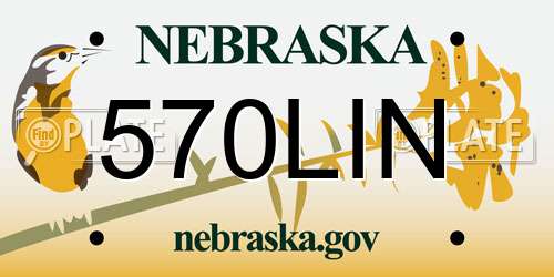 570LIN Nebraska License Plate