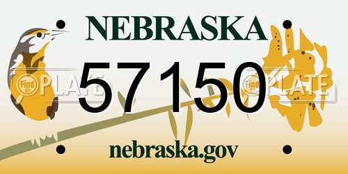57150 Nebraska License Plate