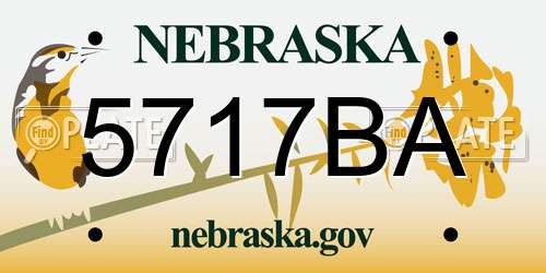 5717BA Nebraska License Plate