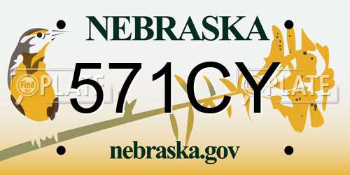 571CY Nebraska License Plate