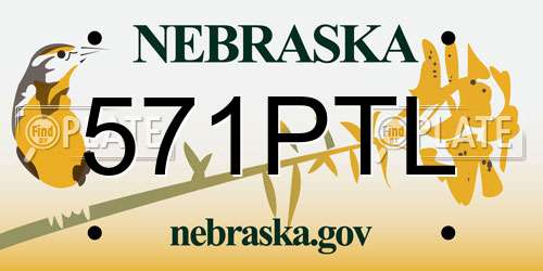 571PTL Nebraska License Plate