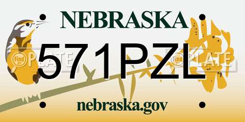 571PZL Nebraska License Plate